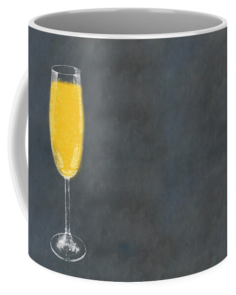 Slate Coffee Mug featuring the photograph Mimosa Cocktail sketch with copy space by Karen Foley