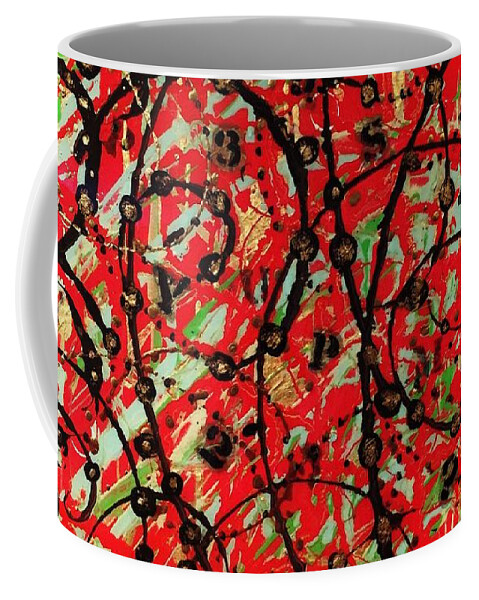 Abstract Coffee Mug featuring the painting Mind Games by Barbara Landry