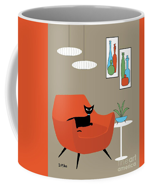 Mid Century Modern Coffee Mug featuring the digital art Mini Mid Century Decanters by Donna Mibus