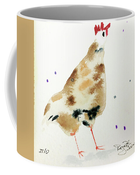 Whimsical Coffee Mug featuring the painting Mini Rooster 10 by Roxy Rich