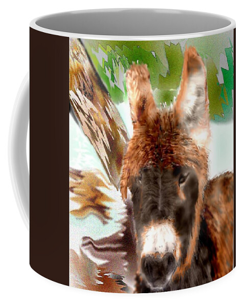 Pencil Sketched Coffee Mug featuring the mixed media Miniature Donkey by Pamela Calhoun