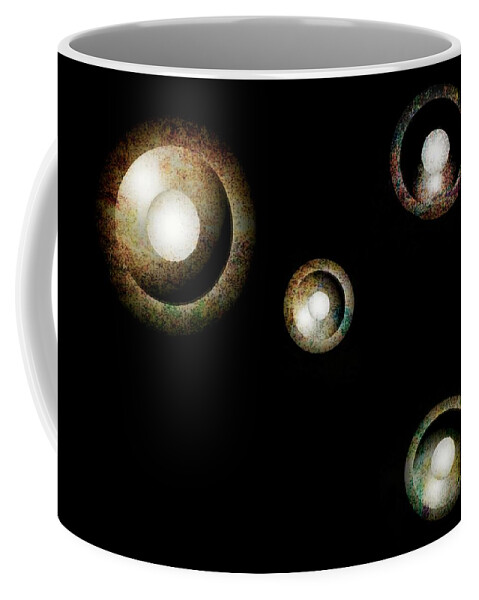 Surreal Coffee Mug featuring the digital art Minimalised SciFi Abstract Worlds by Joan Stratton