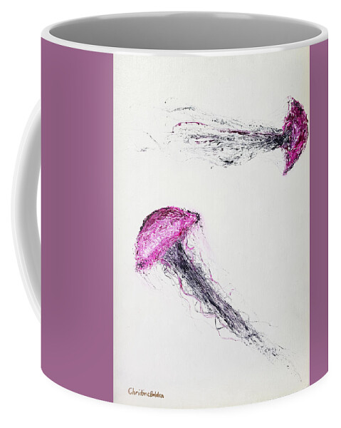 Abstract Coffee Mug featuring the painting Misdirection by Christine Bolden