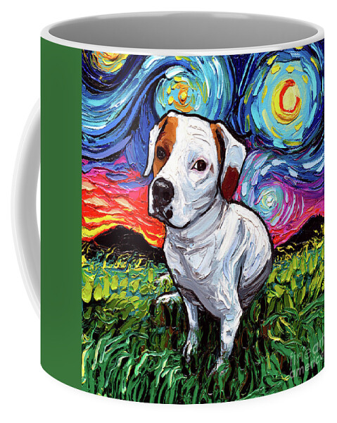 Pitbull Coffee Mug featuring the painting Miss Mickey by Aja Trier