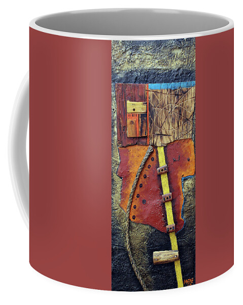 African Art Coffee Mug featuring the painting Mission Control by Michael Nene