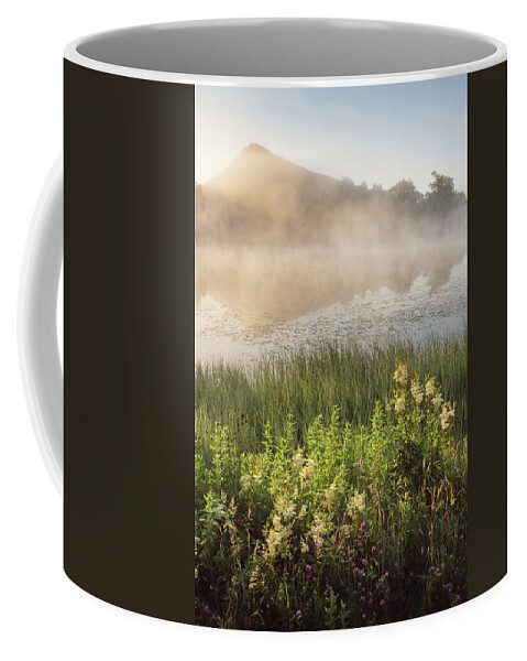 Mist Coffee Mug featuring the photograph Mist rising - Cawfield Quarry, Hadrians Wall by Anita Nicholson