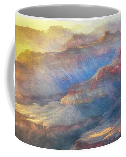 Grand Canyon Arizona Sunset Coffee Mug featuring the photograph Misty Sunset Shadows by Kevin Lane