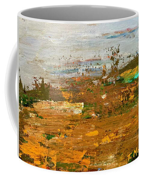Landscape Coffee Mug featuring the painting Misty Meadow by Teresa Moerer