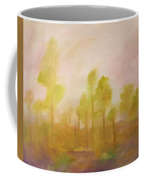 Misty Morning Coffee Mug featuring the painting Misty Morning     5820 by Cheryl Nancy Ann Gordon