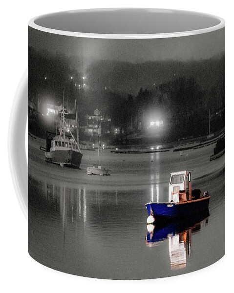 Boat Coffee Mug featuring the photograph Misty Morning Mooring by Sean Mills