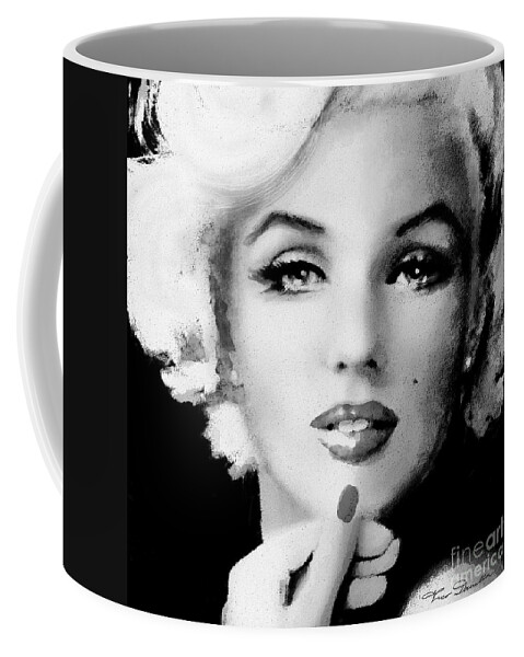 Marilynmonroe Coffee Mug featuring the painting MM 132 bw by Theo Danella