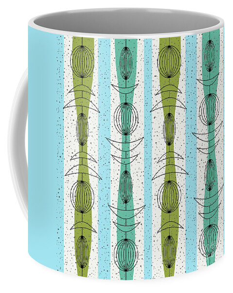 Mid Century Modern Coffee Mug featuring the digital art Mobiles Fabric 1 by Donna Mibus