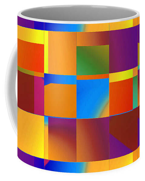 Abstract Coffee Mug featuring the digital art Mod 60's Throwback - Pattern by Ronald Mills