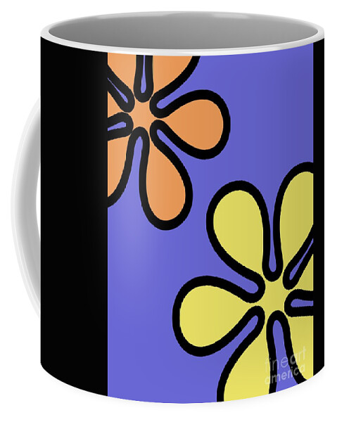 Mod Coffee Mug featuring the digital art Mod Flowers on Twilight by Donna Mibus