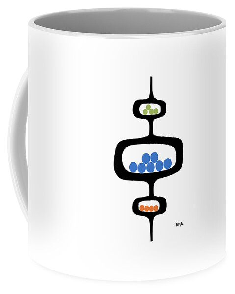 Mid Century Pods Coffee Mug featuring the digital art Mod Pod 1 with Circles by Donna Mibus