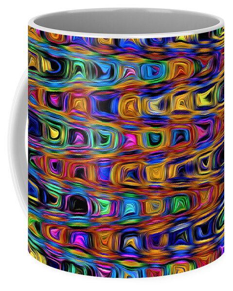 Abstract Coffee Mug featuring the digital art Mod Psychedelic Pattern - Abstract by Ronald Mills