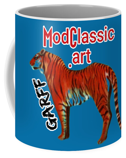 Tigers Coffee Mug featuring the painting ModClassic Art Tiger by Enrico Garff