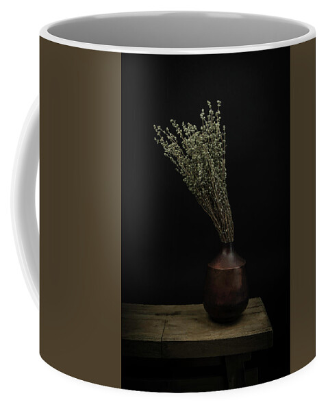 Modern Still Life Coffee Mug featuring the digital art Modern still life dried flowers in a vase by Marjolein Van Middelkoop