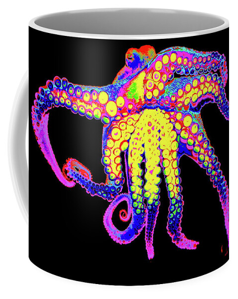 Octopus Coffee Mug featuring the digital art Mollusk Madness by Larry Beat