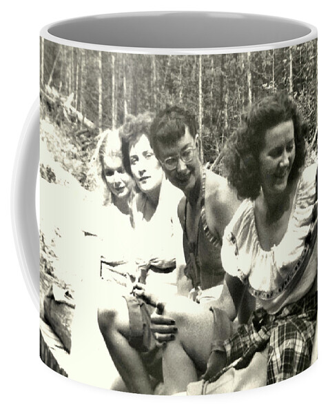 Mom Coffee Mug featuring the photograph Mom, Aunties and her friends in Jasper by Brian Sereda