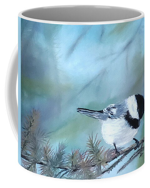 Pastel Coffee Mug featuring the pastel Momentary Visitor by Gigi Dequanne