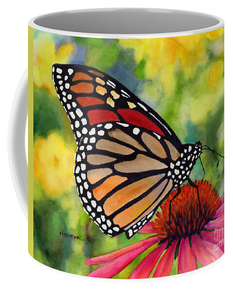 Butterfly Coffee Mug featuring the painting Monarch Butterfly by Hailey E Herrera