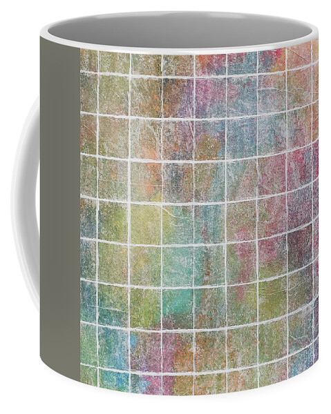 Monet's Garden Coffee Mug featuring the mixed media MONET'S GARDEN SQUARED Pastel Abstract by Lynnie Lang