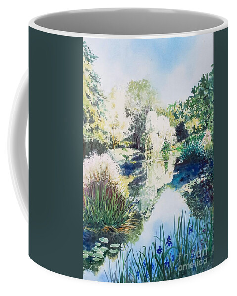 Monet Coffee Mug featuring the painting Monet's pond by Merana Cadorette