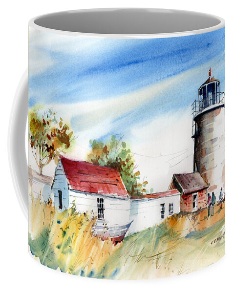 Lighthouse Coffee Mug featuring the painting Monhegan LIght by P Anthony Visco