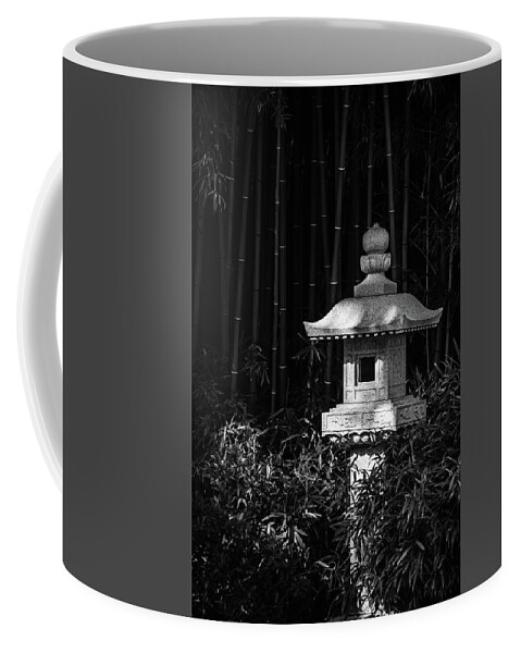 Black And White Pagoda Coffee Mug featuring the photograph Monochrome Pagoda by Johnny Boyd