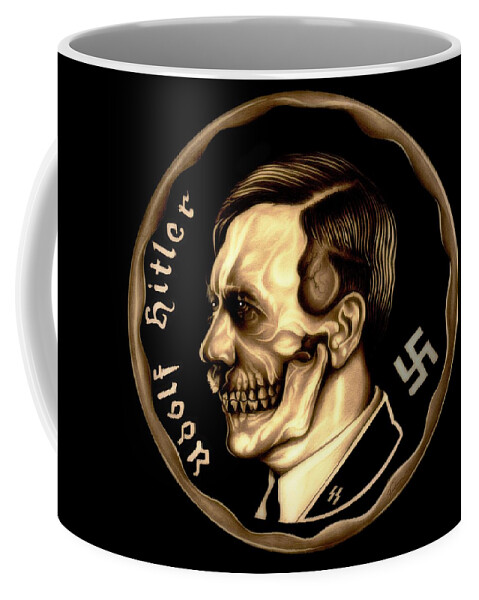 Hobo Coffee Mug featuring the drawing Monster - The Last Reich - Sepia Edition by Fred Larucci