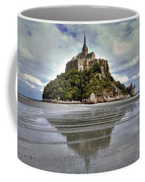Mont St Michel Coffee Mug featuring the photograph Mont Saint Michel Viewed by the Bay - France by Paolo Signorini
