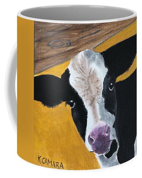 Pets Coffee Mug featuring the painting Moo Cow by Kathie Camara
