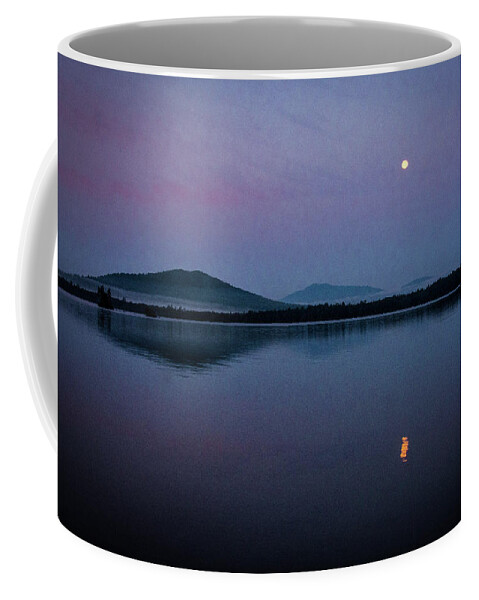 Moon Coffee Mug featuring the photograph Moon Over Mountain by Norman Reid