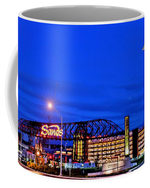 Casino Coffee Mug featuring the photograph Moon over Sands by DJ Florek