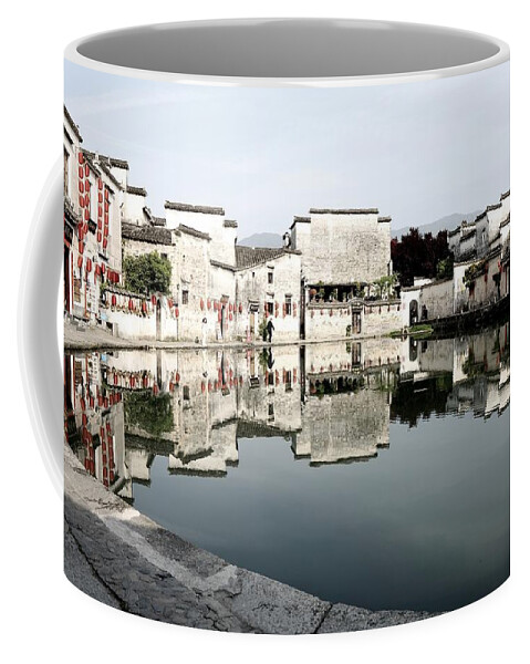 Moon Pond Coffee Mug featuring the photograph Moon Pond In Hong Village 4 by Mingming Jiang