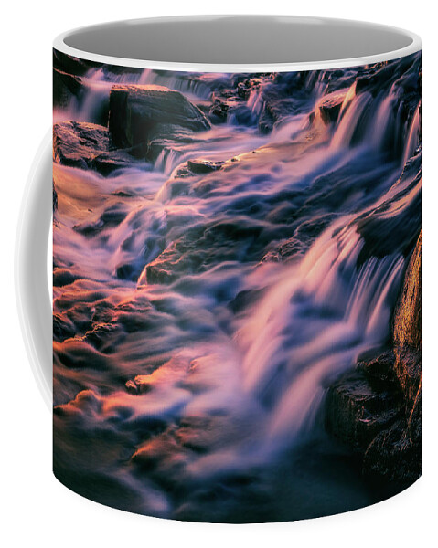 Moon River Coffee Mug featuring the photograph Moon River Falls at Sunset by Henry w Liu
