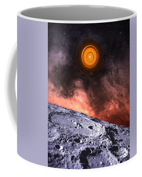 Moon Coffee Mug featuring the digital art Moon View by Phil Perkins