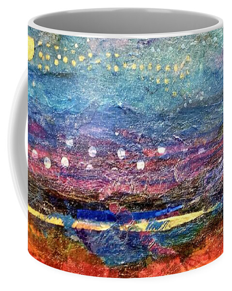 Moon Coffee Mug featuring the mixed media Moonlight by Deborah Cherrin
