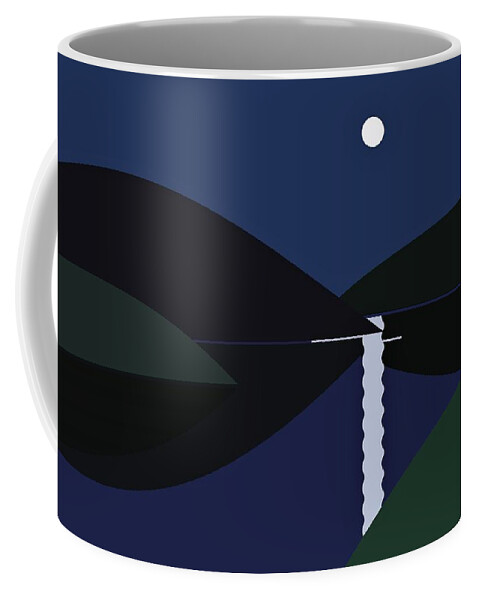 Moonlight Coffee Mug featuring the digital art Moonlighting by Fatline Graphic Art