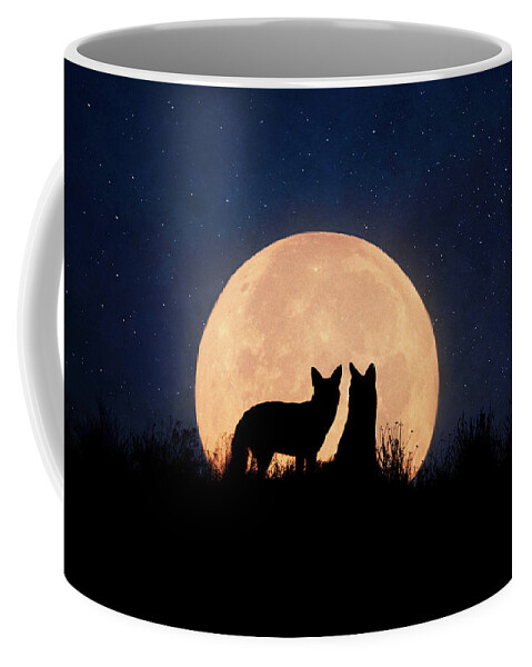 Coyote Coffee Mug featuring the digital art Moonrise by Nicole Wilde