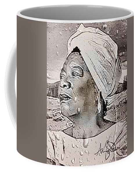  Coffee Mug featuring the mixed media More Tears by Angie ONeal