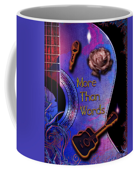 Guitar Coffee Mug featuring the digital art More Than Words by Michael Damiani