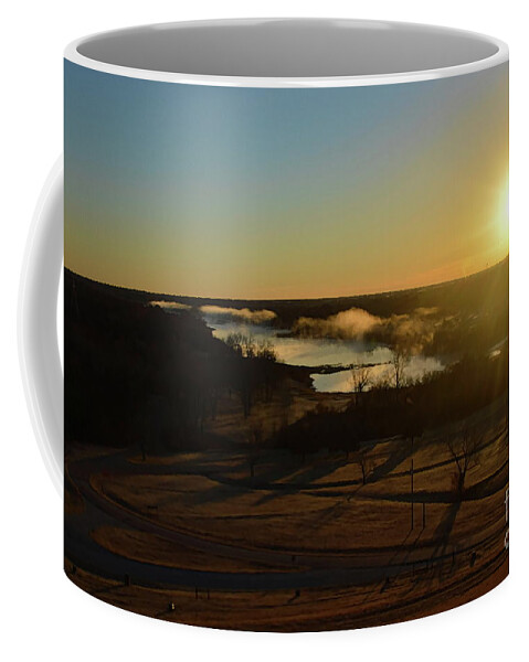 Red River Coffee Mug featuring the photograph Morning at The Red River by Diana Mary Sharpton