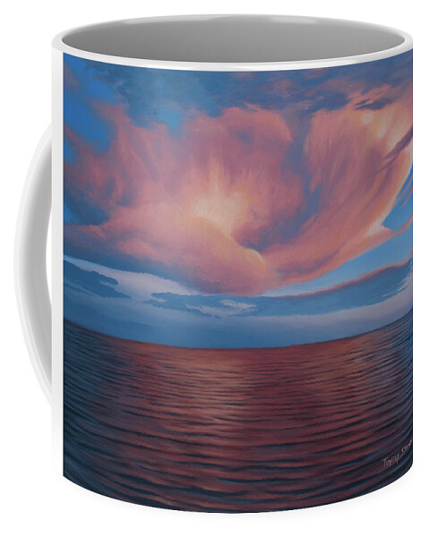 Seascape Coffee Mug featuring the painting Morning Blooms by Timothy Stanford