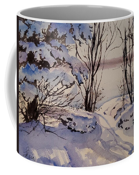 Landscape Coffee Mug featuring the painting Morning Glow by Sheila Romard