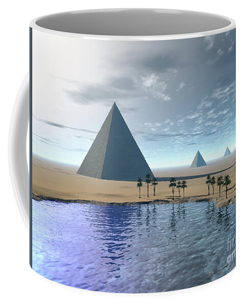 Egypt Coffee Mug featuring the digital art Morning Oasis by Phil Perkins