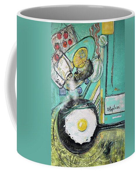 Breakfast Coffee Mug featuring the painting Morning Rush by Evelina Popilian