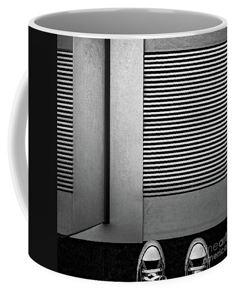 Abstract Coffee Mug featuring the photograph Morning Walk...at the Museum by Coral Stengel