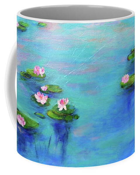 Nature Coffee Mug featuring the painting Morning Water Lilies by Haleh Mahbod